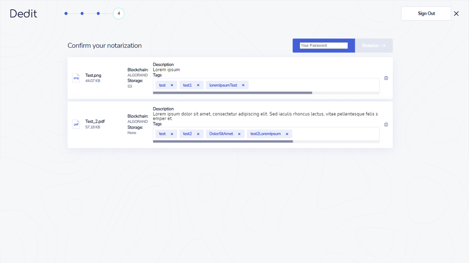 Dedit (currently in testing)