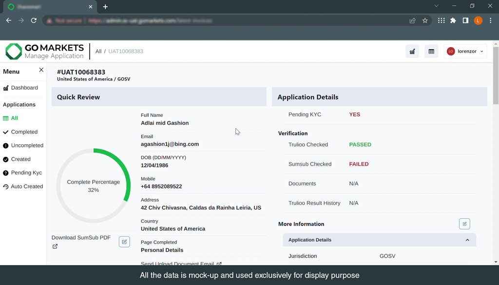 GoMarkets CS Tool