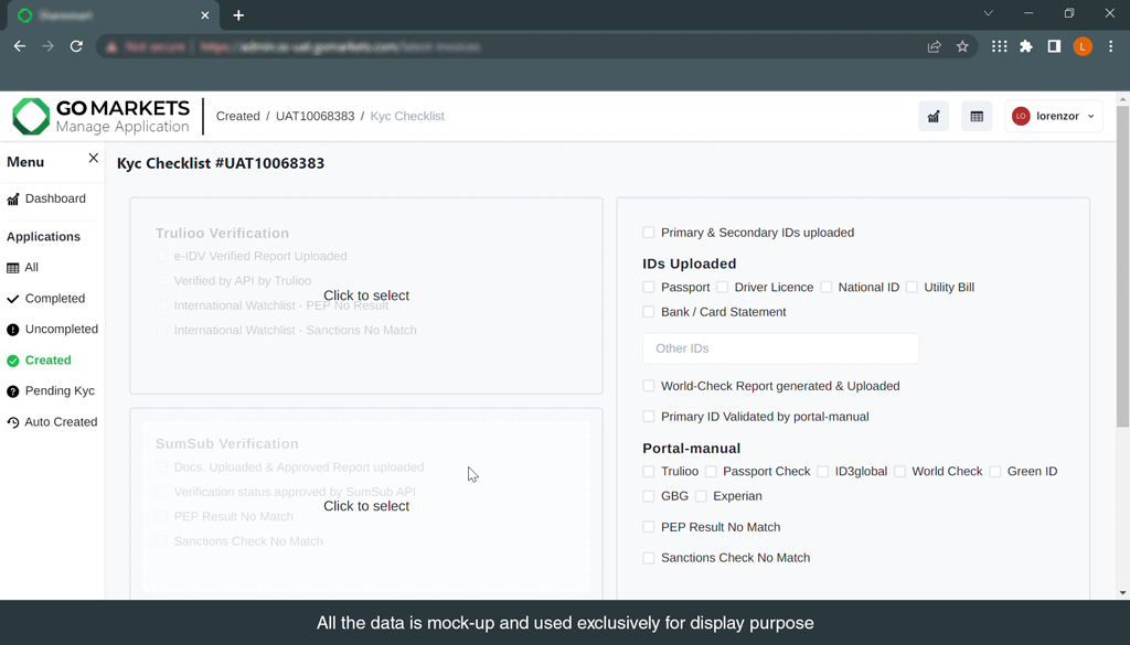 GoMarkets CS Tool