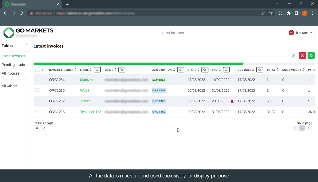 GoMarkets Invoicing Tool