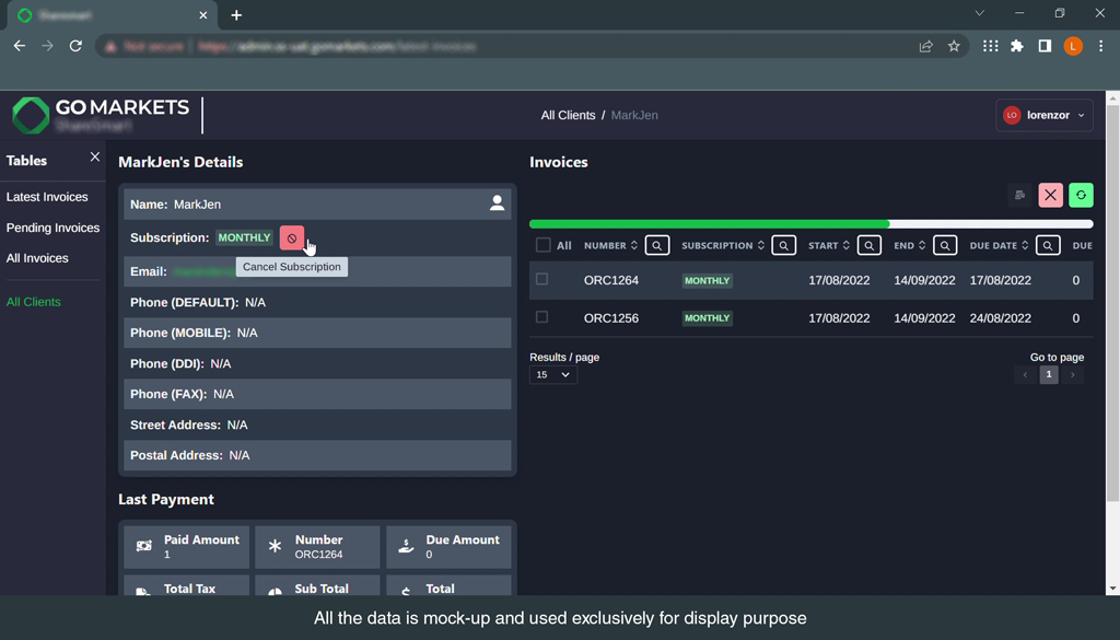 GoMarkets Invoicing Tool
