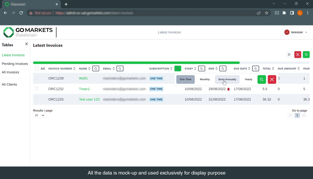 GoMarkets Invoicing Tool