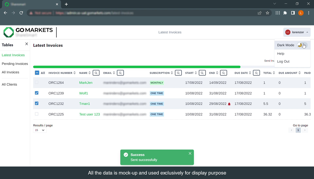 GoMarkets Invoicing Tool