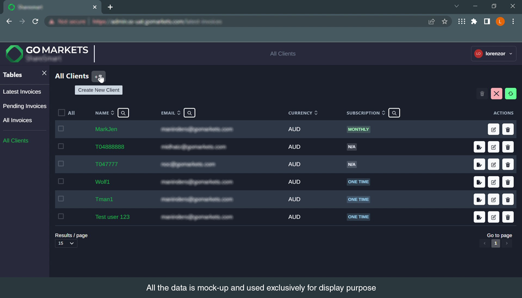GoMarkets Invoicing Tool