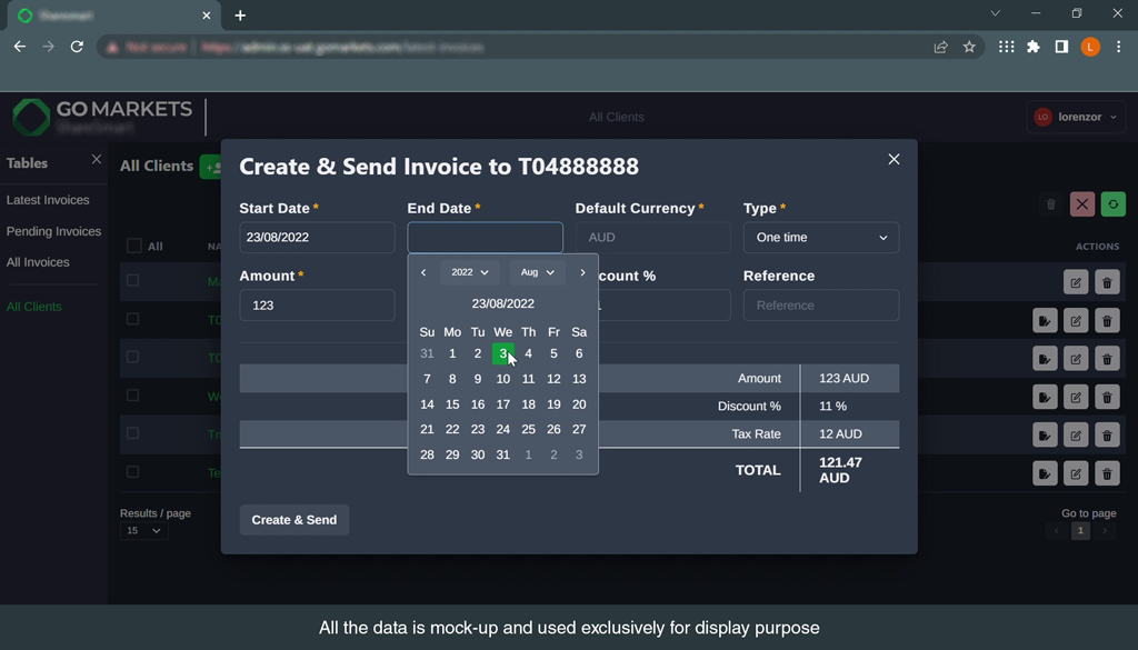 GoMarkets Invoicing Tool